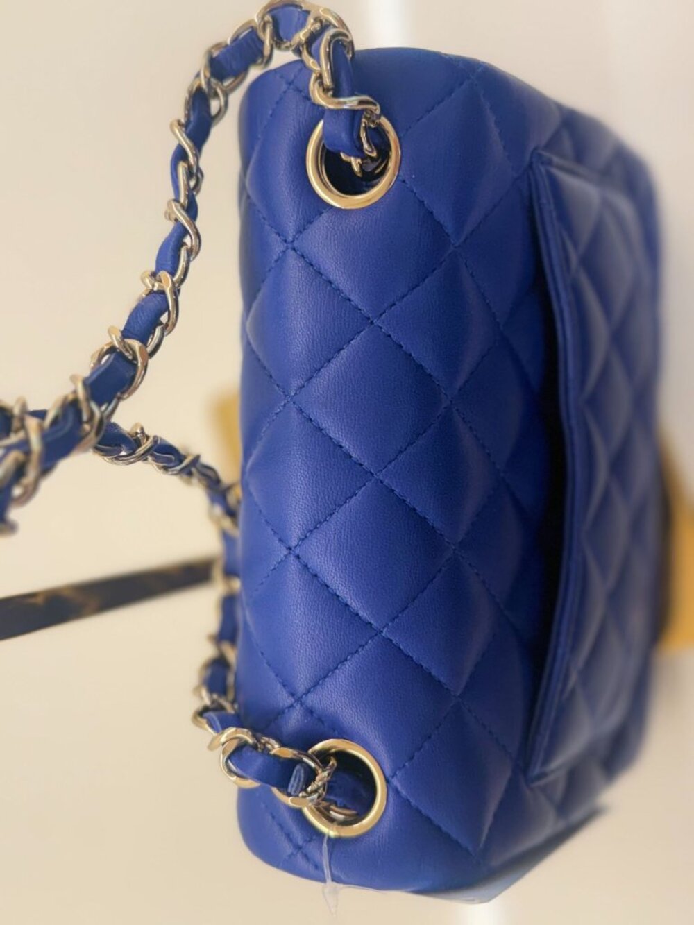 9073152CJ •(EH) Chanel Shoulder Bag Blue Leather - Picture 7 of 11